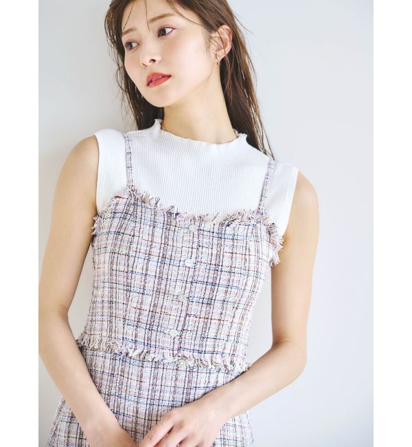 dazzlin「スイッチングツイードラインキャミワンピース」|ワンピース|