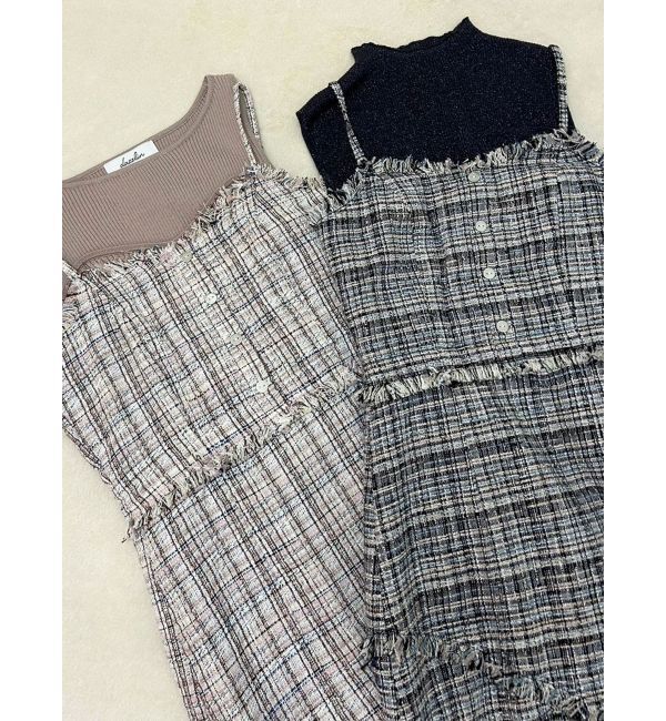 dazzlin「スイッチングツイードラインキャミワンピース」|ワンピース|