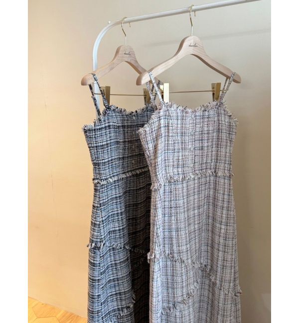 dazzlin「スイッチングツイードラインキャミワンピース」|ワンピース|