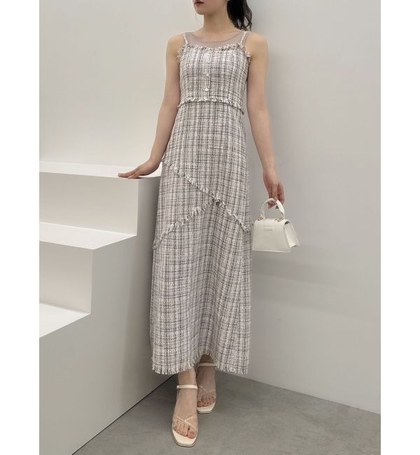 dazzlin「スイッチングツイードラインキャミワンピース」|ワンピース|