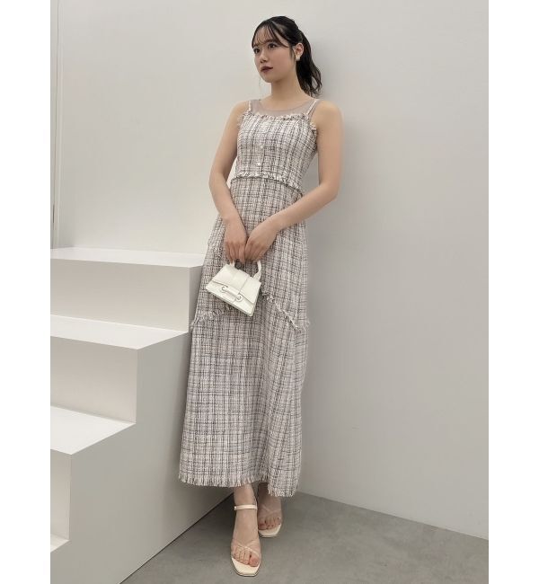 dazzlin「スイッチングツイードラインキャミワンピース」|ワンピース|