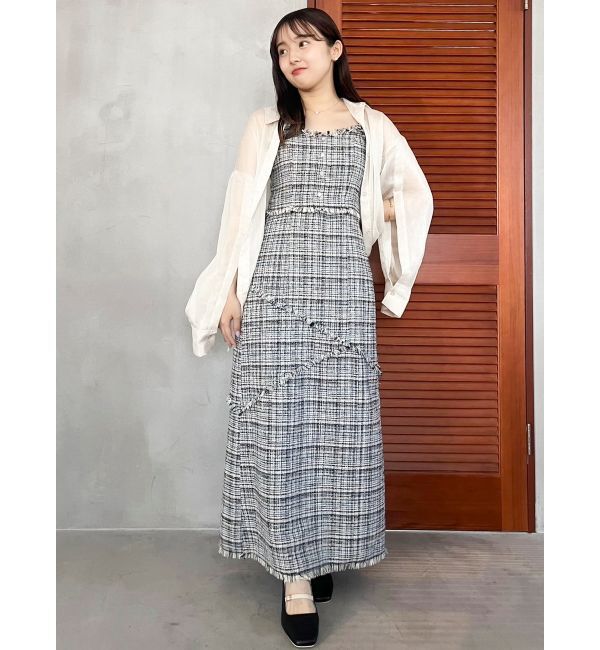 dazzlin「スイッチングツイードラインキャミワンピース」|ワンピース|