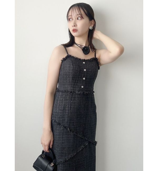 dazzlin「スイッチングツイードラインキャミワンピース」|ワンピース|