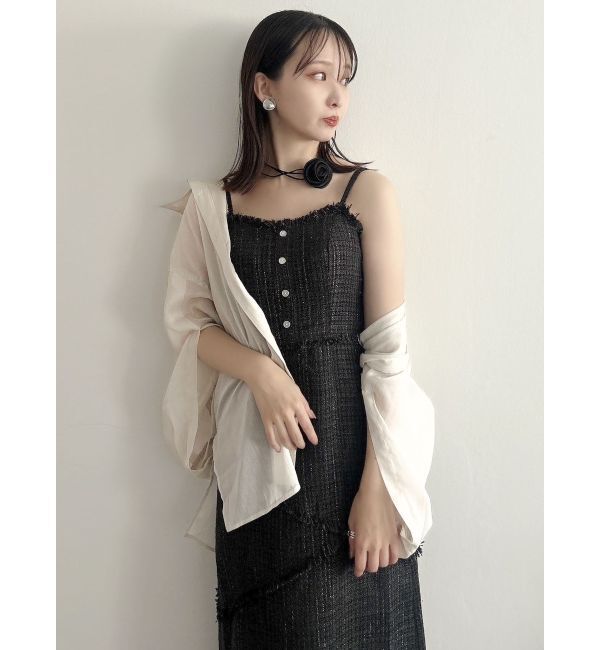 dazzlin「スイッチングツイードラインキャミワンピース」|ワンピース|