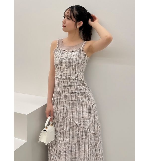 dazzlin「スイッチングツイードラインキャミワンピース」|ワンピース|