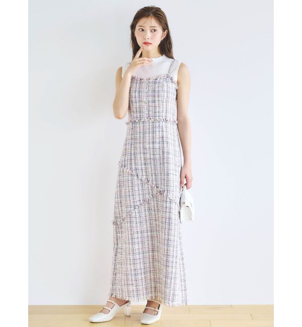 dazzlin「スイッチングツイードラインキャミワンピース」|ワンピース|