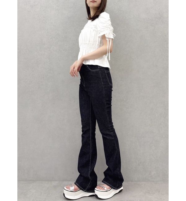 dazzlin「フリルギャザーデザインTシャツ」|Tシャツ・カットソー|