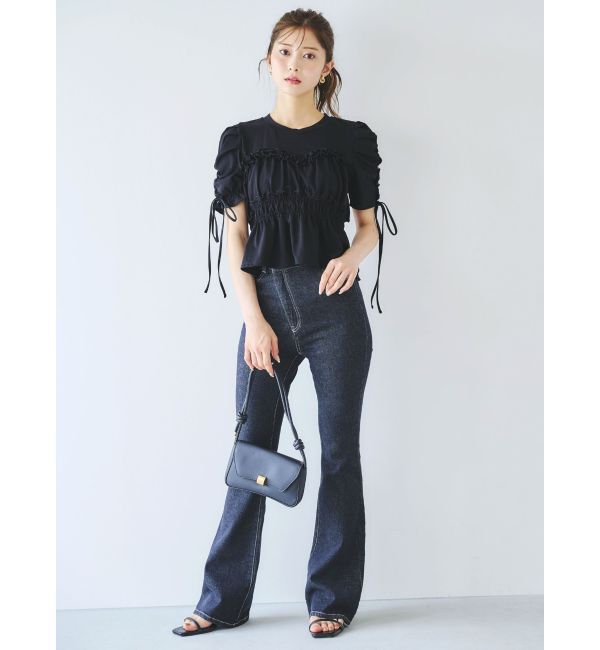 dazzlin「フリルギャザーデザインTシャツ」|Tシャツ・カットソー|