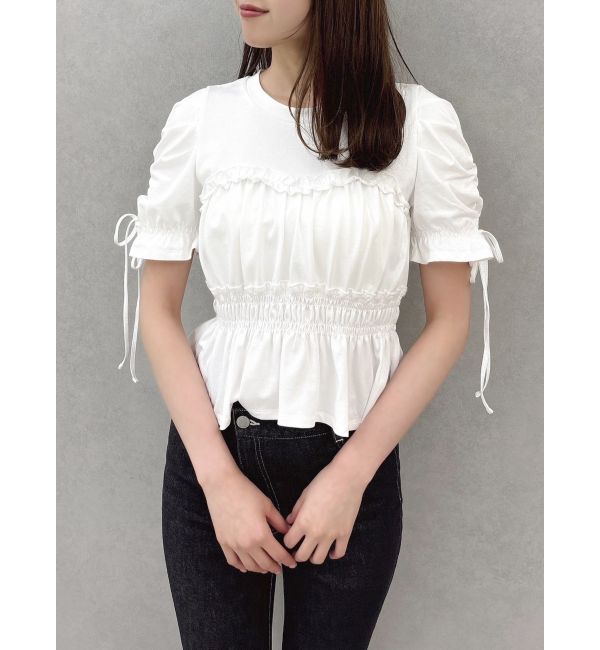 dazzlin「フリルギャザーデザインTシャツ」|Tシャツ・カットソー|