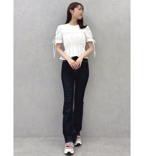 dazzlin「フリルギャザーデザインTシャツ」|Tシャツ・カットソー|