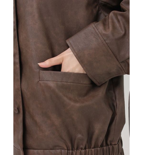 dazzlin「【SETUP】カフスリボンフェイクレザージャケット※セットアップ対応」|ブルゾン・スタジャン|