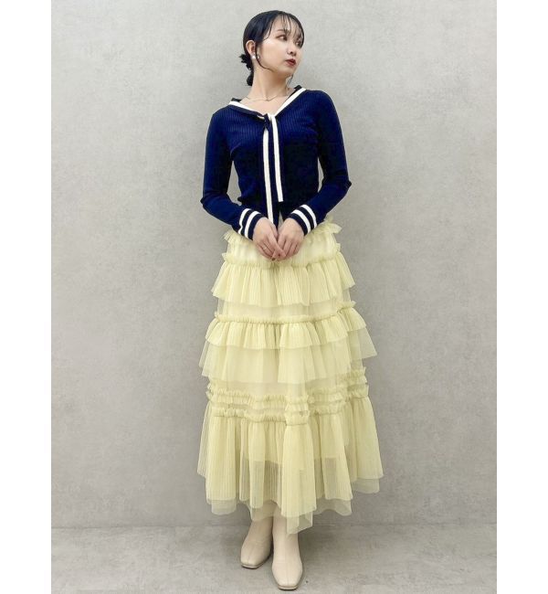 dazzlin「ティアードプリーツチュールスカ-ト」|スカート|