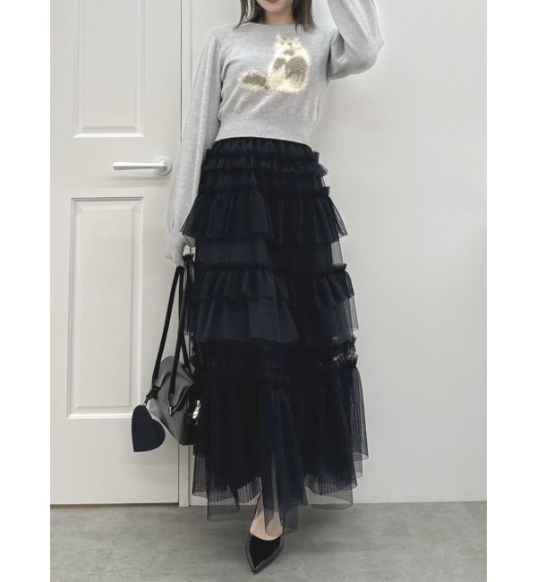 dazzlin「ティアードプリーツチュールスカ-ト」|スカート|