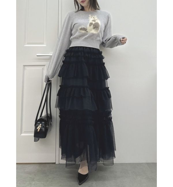 dazzlin「ティアードプリーツチュールスカ-ト」|スカート|