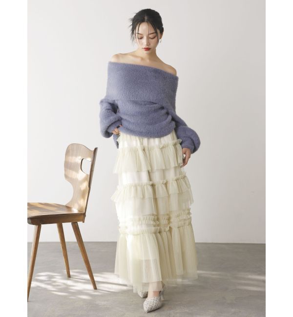 dazzlin「ティアードプリーツチュールスカ-ト」|スカート|