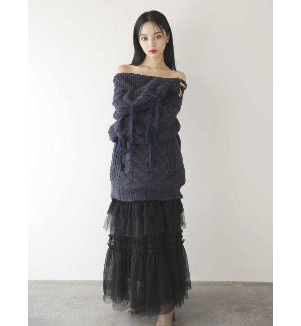 dazzlin「ティアードプリーツチュールスカ-ト」|スカート|