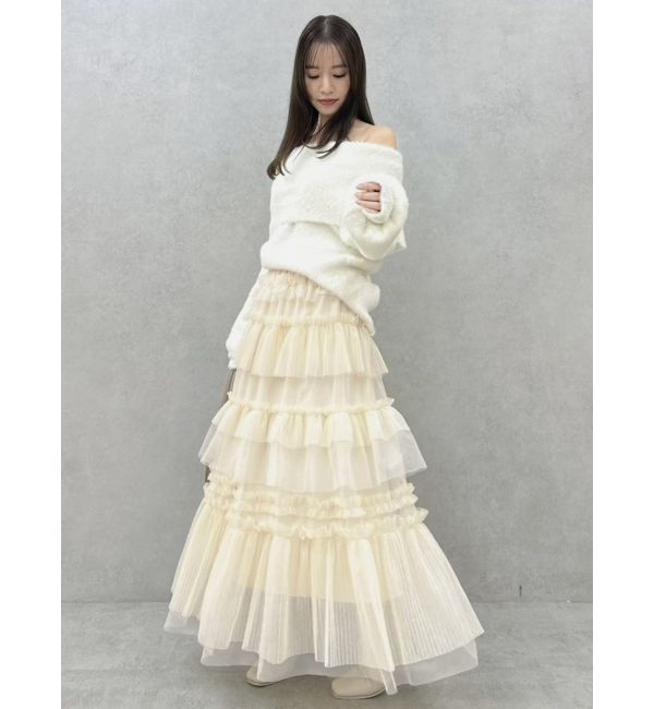 dazzlin「ティアードプリーツチュールスカ-ト」|スカート|