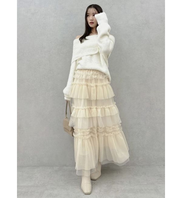 dazzlin「ティアードプリーツチュールスカ-ト」|スカート|
