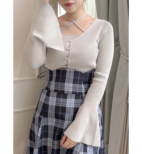 dazzlin「カーデタイトトップス」|ニット・セーター|グレー