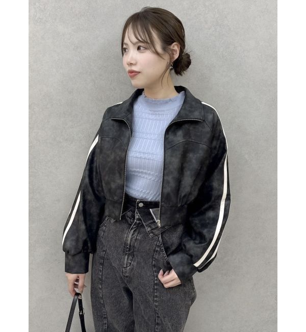 dazzlin「フェイクレザートラックブルゾン」|ブルゾン・スタジャン|