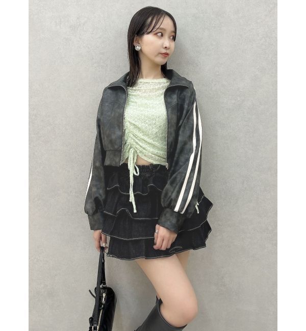 dazzlin「フェイクレザートラックブルゾン」|ブルゾン・スタジャン|