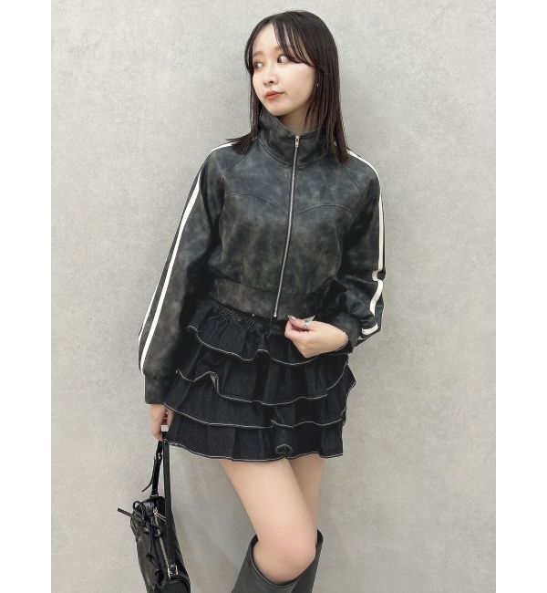 dazzlin「フェイクレザートラックブルゾン」|ブルゾン・スタジャン|