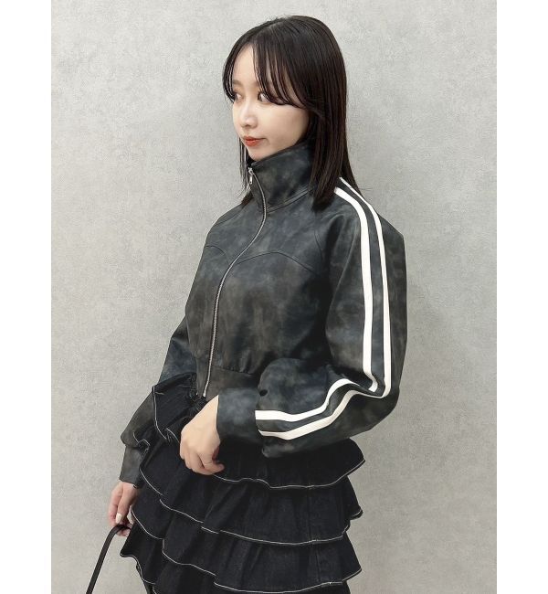 dazzlin「フェイクレザートラックブルゾン」|ブルゾン・スタジャン|