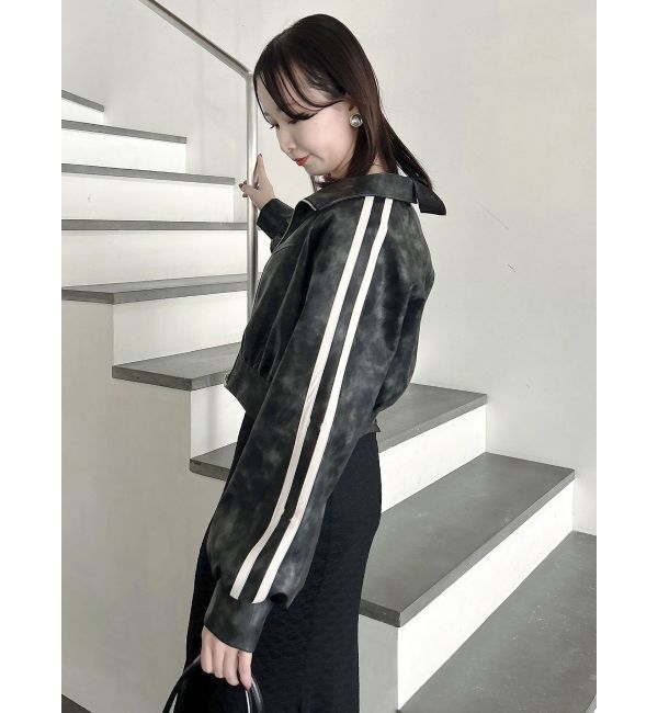 dazzlin「フェイクレザートラックブルゾン」|ブルゾン・スタジャン|