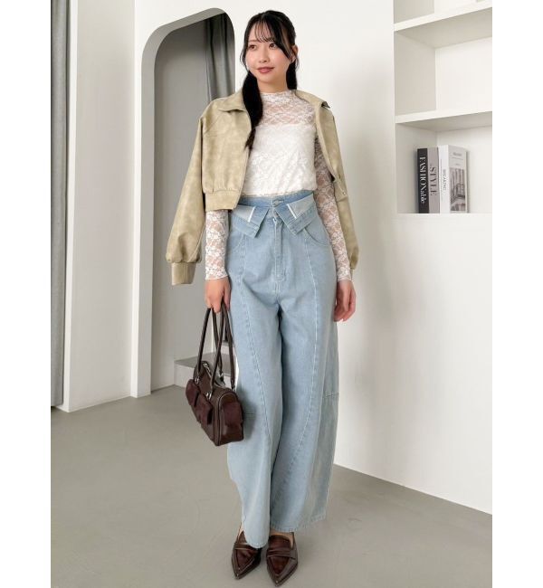 dazzlin「フェイクレザートラックブルゾン」|ブルゾン・スタジャン|