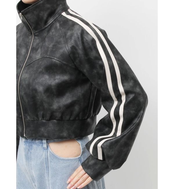 dazzlin「フェイクレザートラックブルゾン」|ブルゾン・スタジャン|