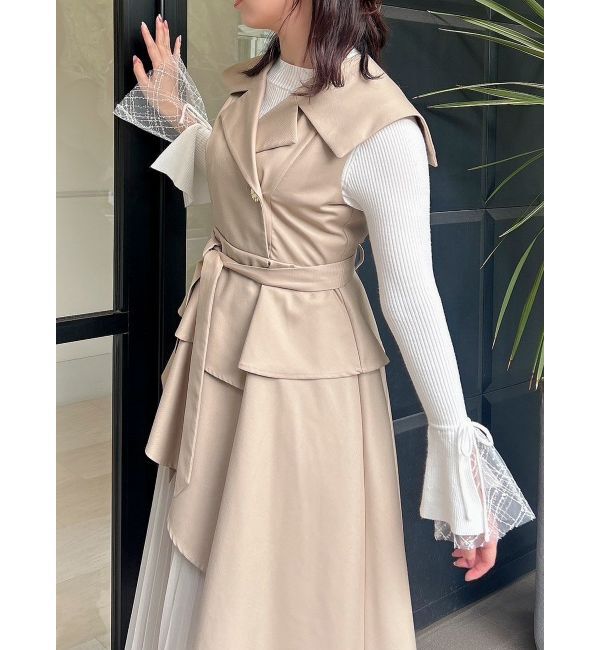 dazzlin「【再生産】アシメプリーツトレンチワンピース」|ワンピース|