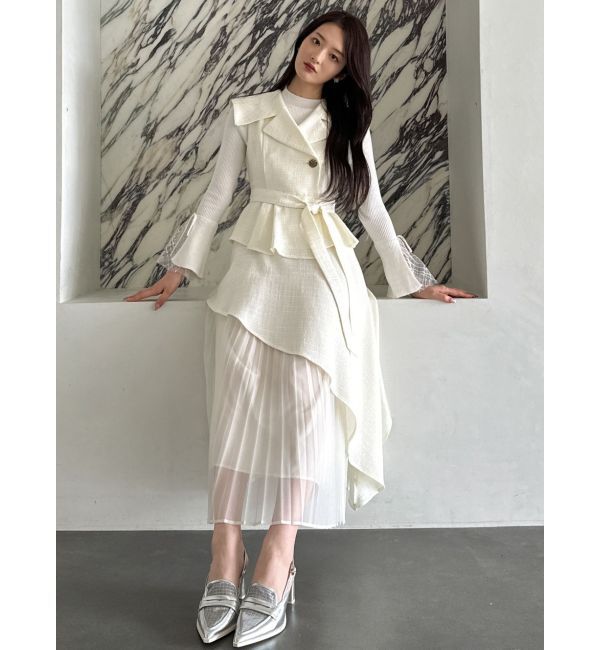 dazzlin「【再生産】アシメプリーツトレンチワンピース」|ワンピース|