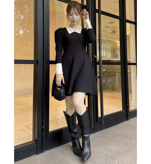 dazzlin「オーナメントカラーニットワンピース」|ワンピース|