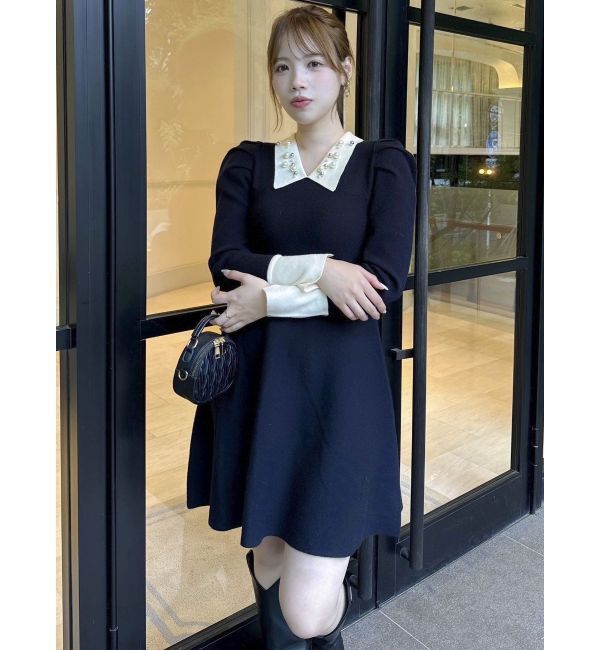 dazzlin「オーナメントカラーニットワンピース」|ワンピース|