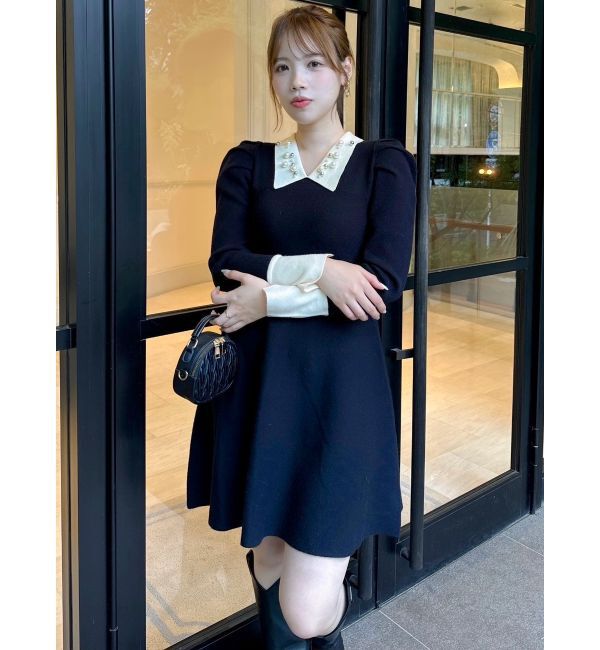 dazzlin「オーナメントカラーニットワンピース」|ワンピース|