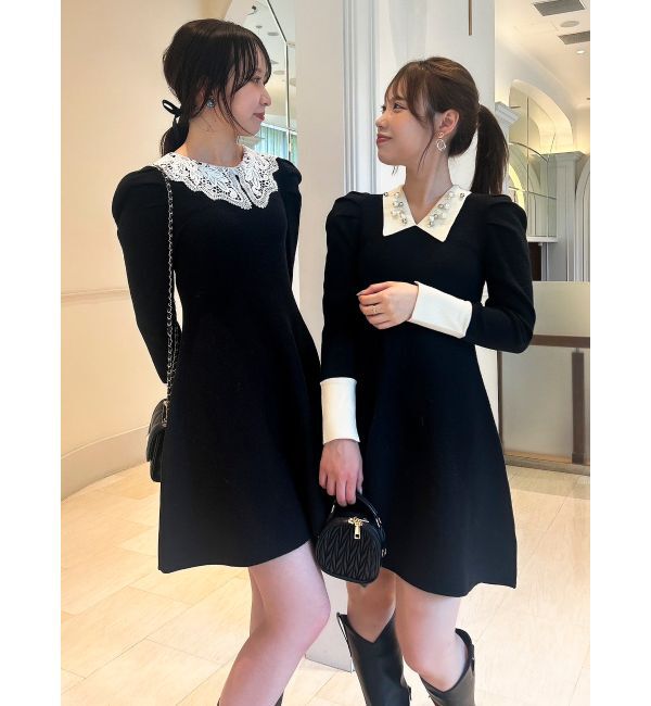 dazzlin「オーナメントカラーニットワンピース」|ワンピース|