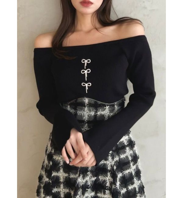 dazzlin「2WAYファーライクネックニットトップス」|ニット・セーター|