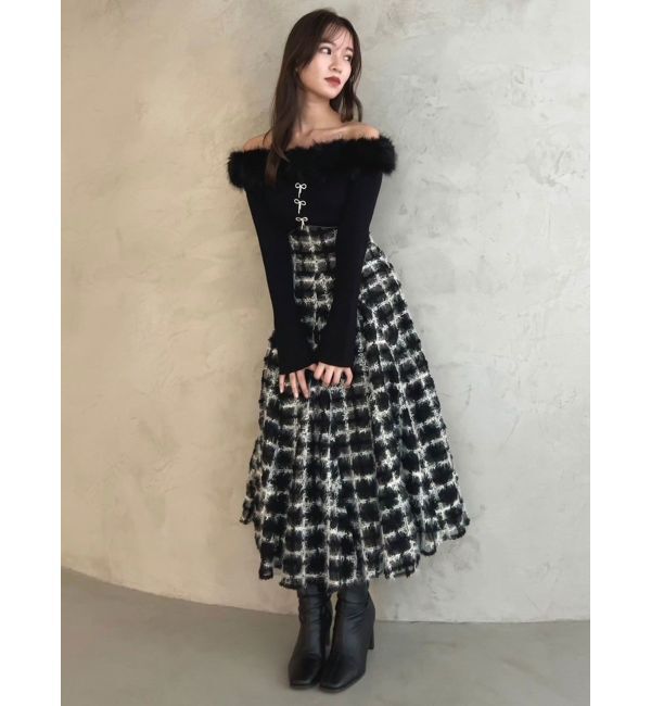 dazzlin「2WAYファーライクネックニットトップス」|ニット・セーター|