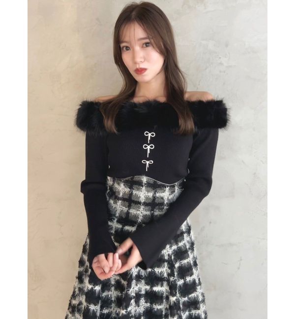 dazzlin「2WAYファーライクネックニットトップス」|ニット・セーター|