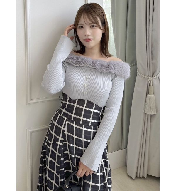 dazzlin「2WAYファーライクネックニットトップス」|ニット・セーター|