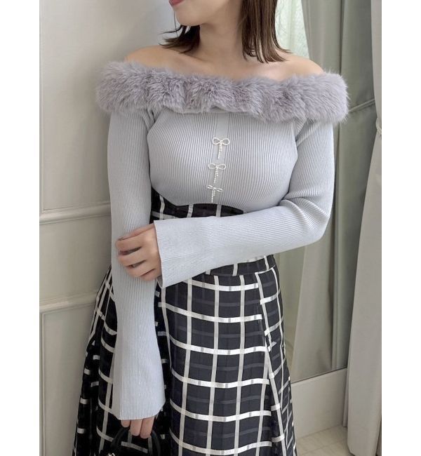 dazzlin「2WAYファーライクネックニットトップス」|ニット・セーター|