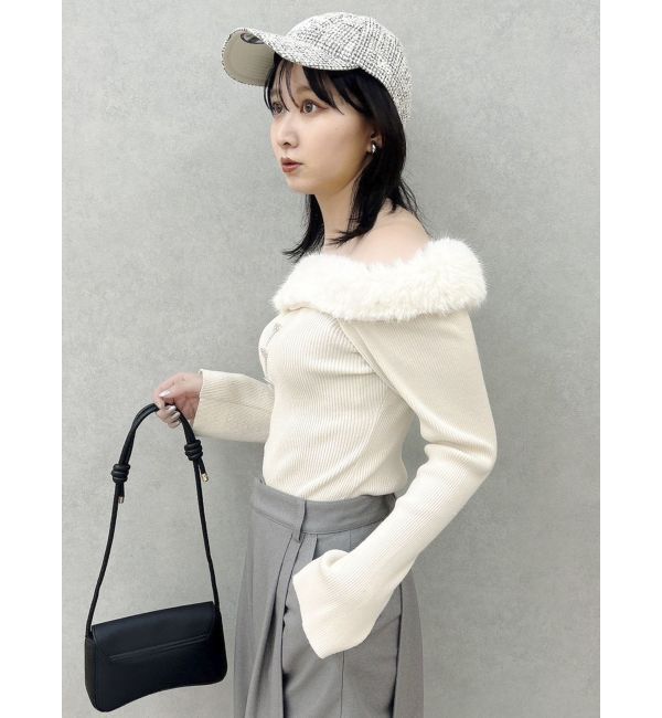 dazzlin「2WAYファーライクネックニットトップス」|ニット・セーター|
