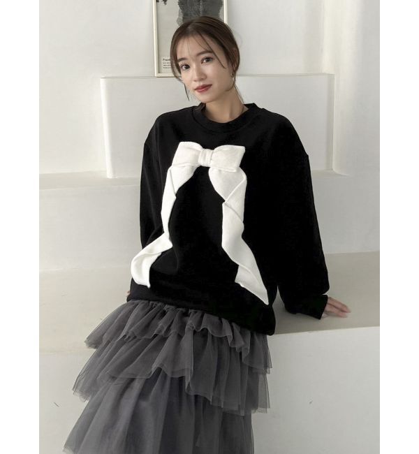 dazzlin「リボンディティールカットプルオーバー」|Tシャツ・カットソー|