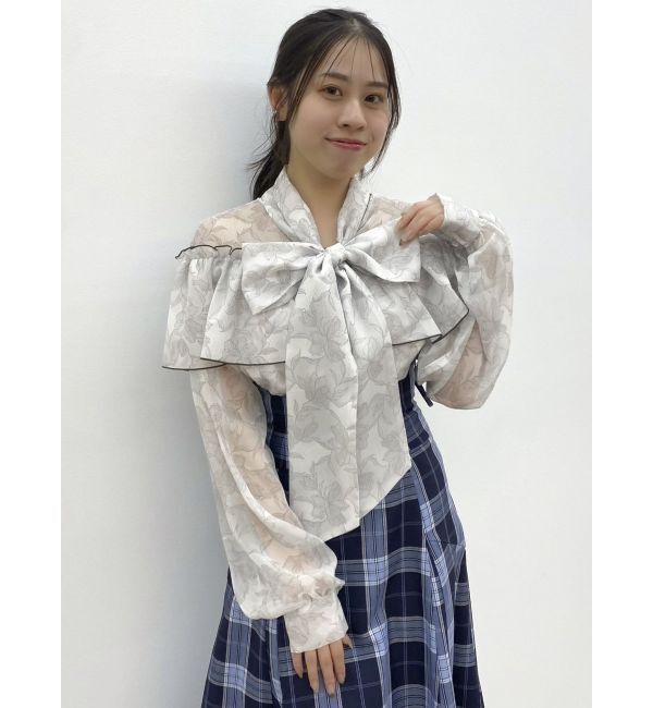 dazzlin「レースフラワーケープボウタイブラウス」|シャツ・ブラウス|