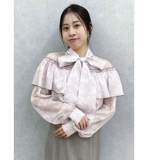 dazzlin「レースフラワーケープボウタイブラウス」|シャツ・ブラウス|