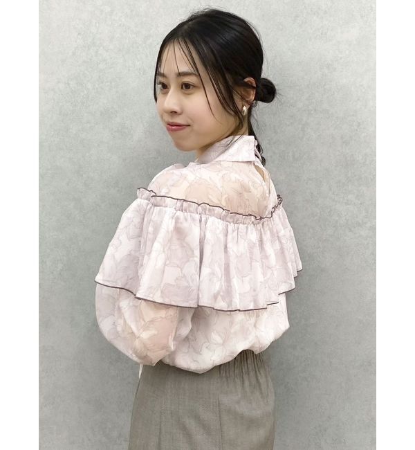 dazzlin「レースフラワーケープボウタイブラウス」|シャツ・ブラウス|