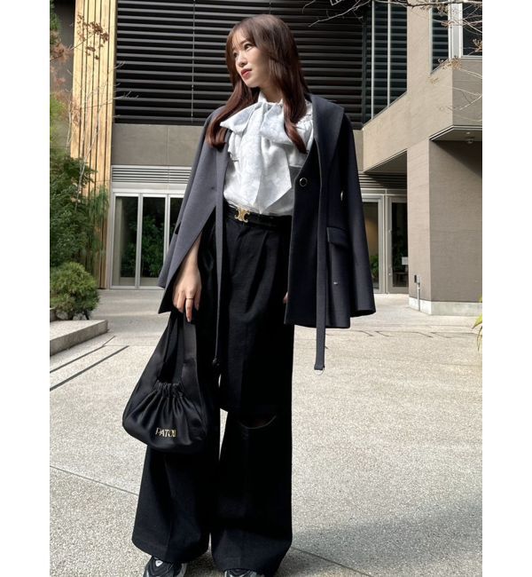 dazzlin「レースフラワーケープボウタイブラウス」|シャツ・ブラウス|