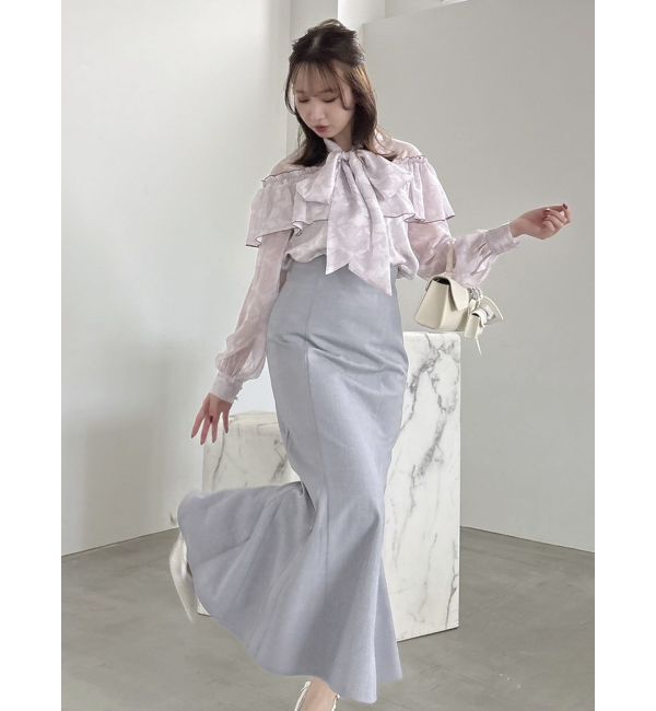 dazzlin「レースフラワーケープボウタイブラウス」|シャツ・ブラウス|