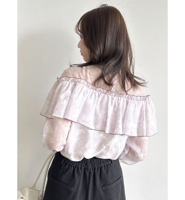 dazzlin「レースフラワーケープボウタイブラウス」|シャツ・ブラウス|