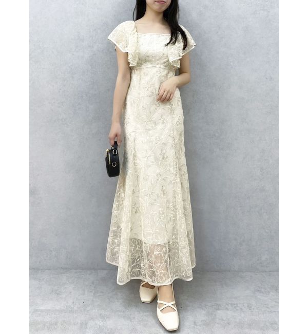 dazzlin「チュール刺繍マーメイドドレス」|ワンピース|オフホワイト